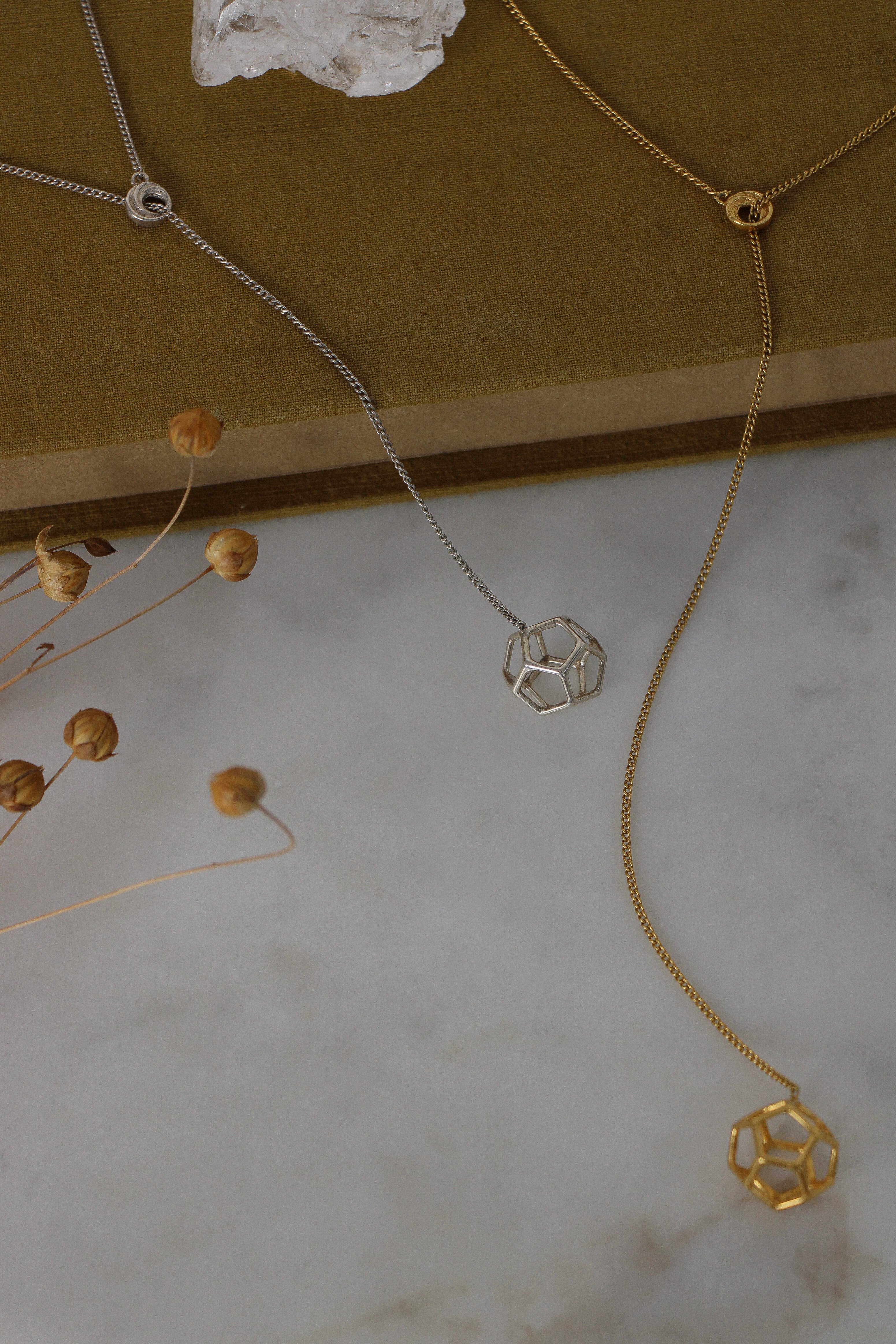 Holy Geometry Dodecahedron Lariat Necklace